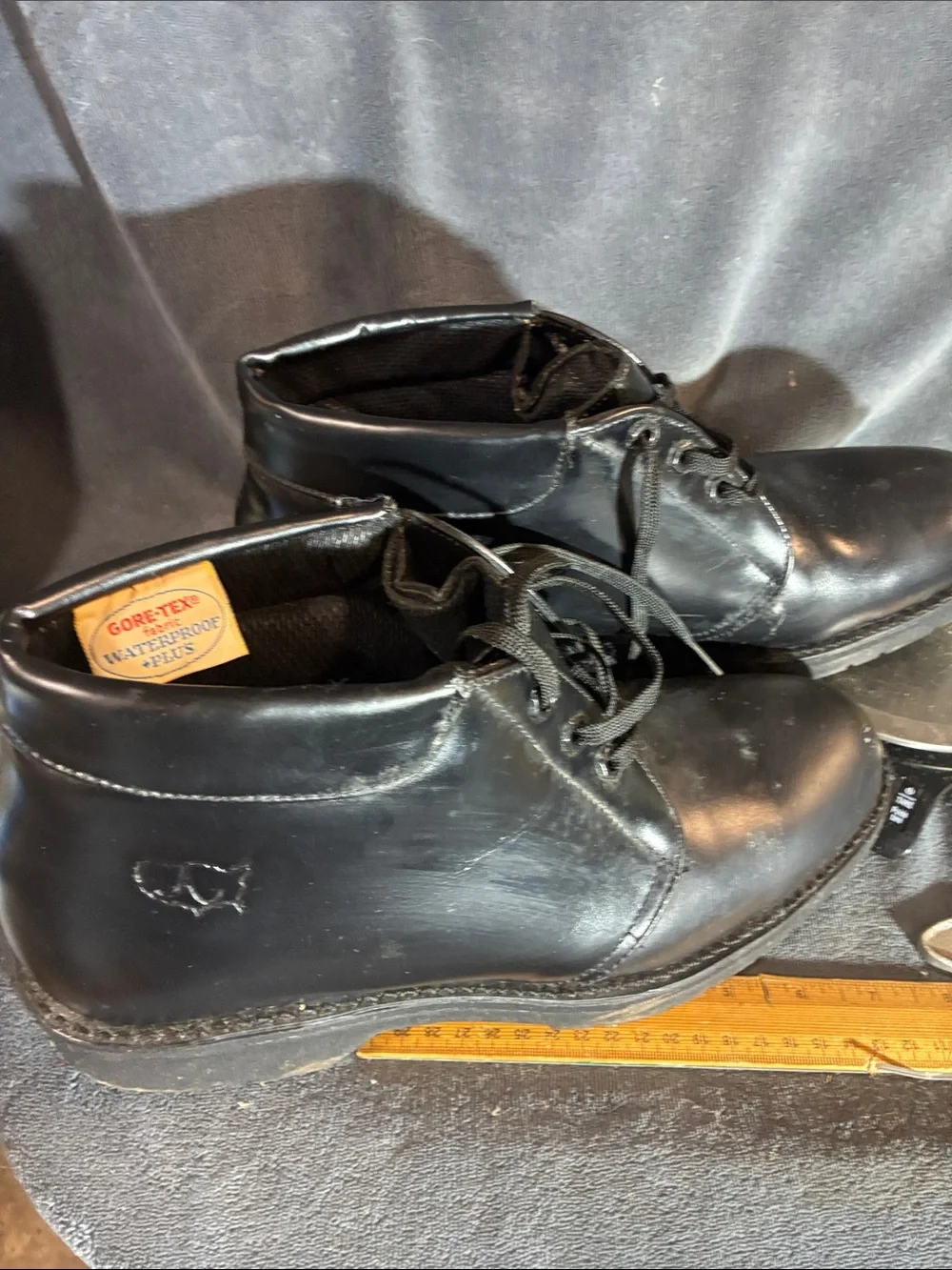 Vtg American Footwear A1491 Black Leather Work Chukka Boots Mens 10.5 M USA